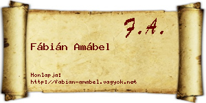 Fábián Amábel névjegykártya